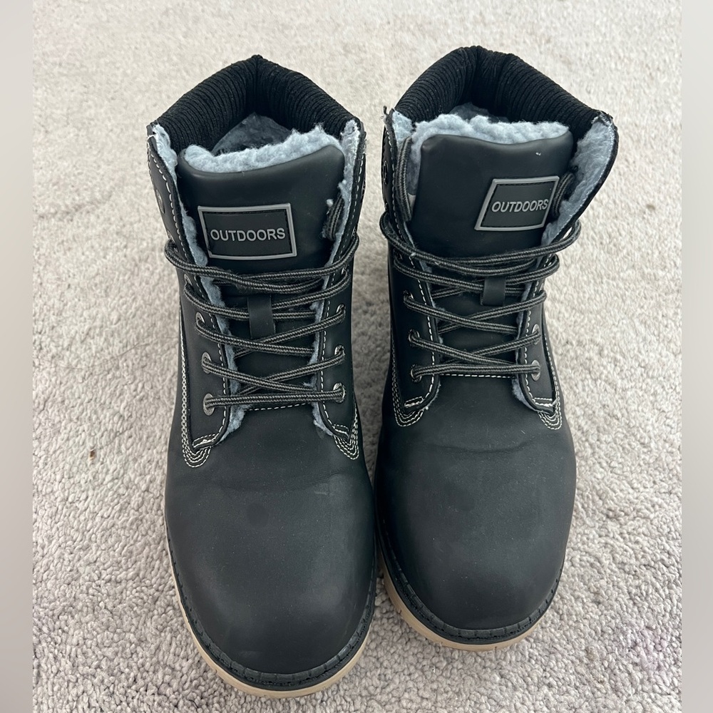 Women Black Winter Work Boots